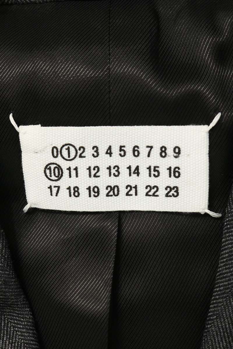 Maison Margiela 22AW Herringbone Wool Dark Gray Jacket Size 46