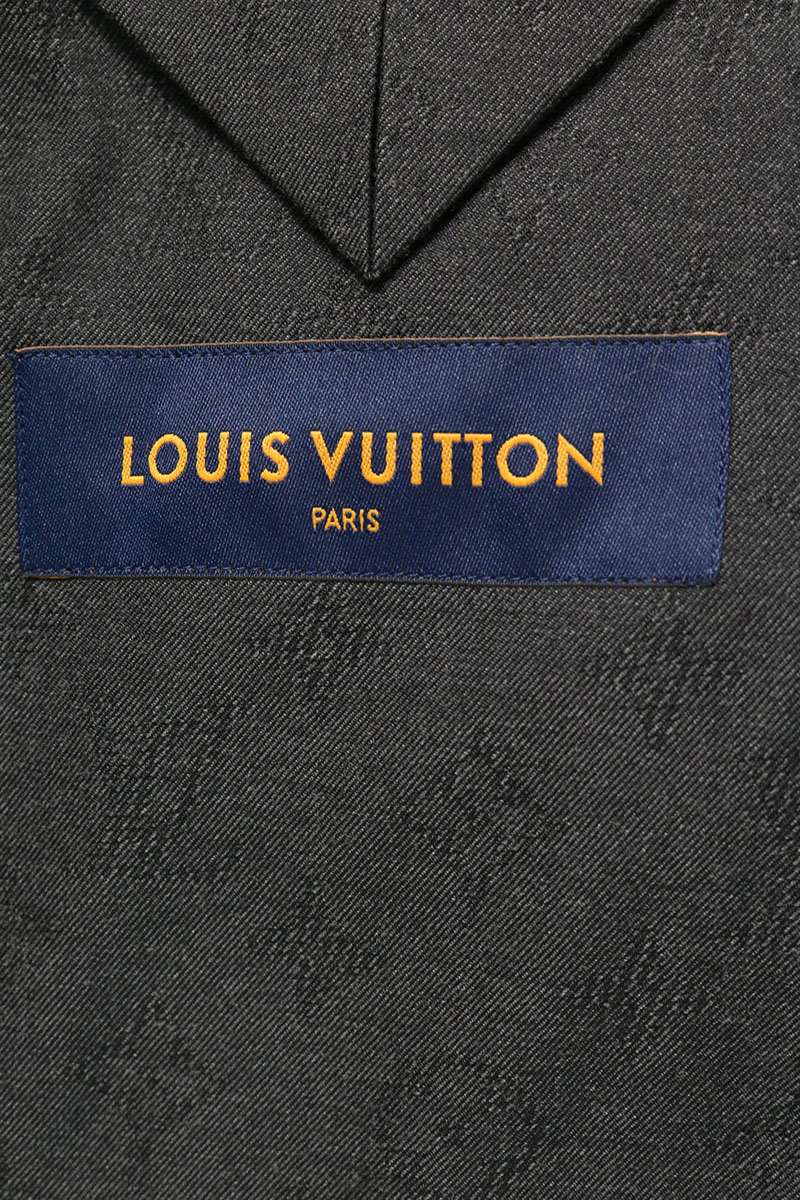 LOUISVUITTON Gray Monogram Embroidered Jacket Size 48