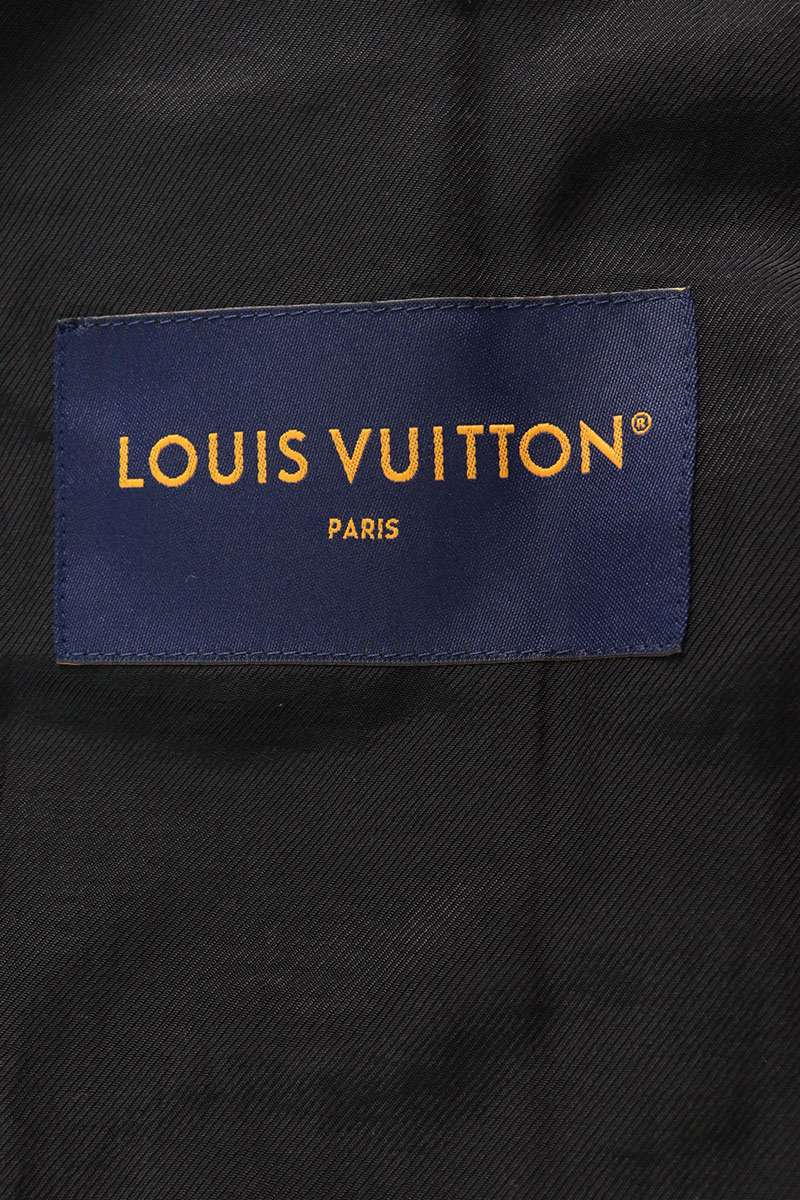 LOUISVUITTON Black Denim Boucle Collarless Jacket Size 52