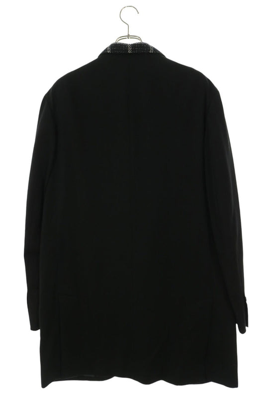 YOHJI YAMAMOTO POUR HOMME Black Collar Long Jacket Size 3