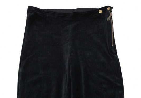 JPG by GAULTIER Velour Pile Side Split Pants Black Size 48