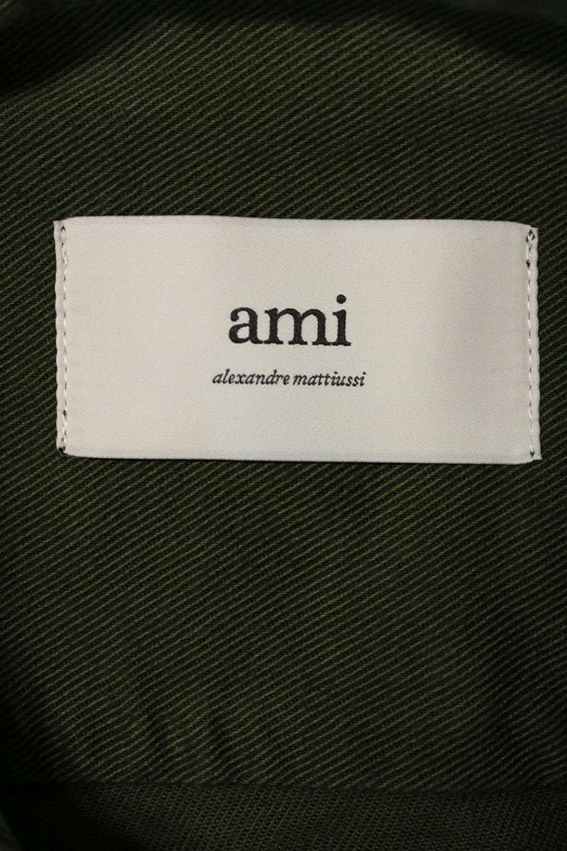 AMI 25SS Embroidered Long Sleeve Shirt Green Size M