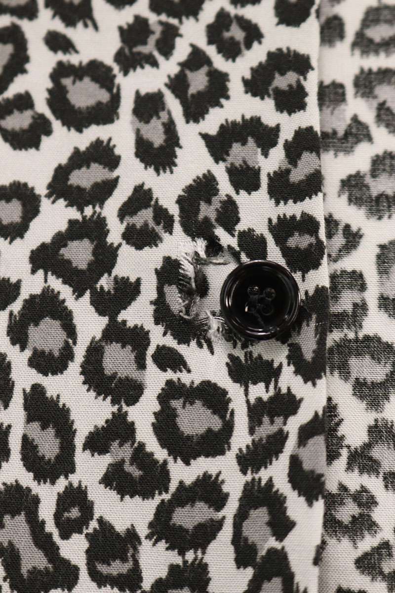 CELINE Rayon Hawaiian Leopard Print Loose Shirt Size XXS