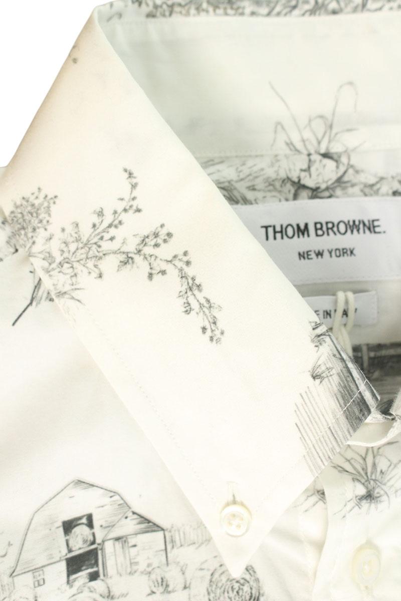 THOM BROWNE Toile All-Over Pattern Long Sleeve Shirt Size 1
