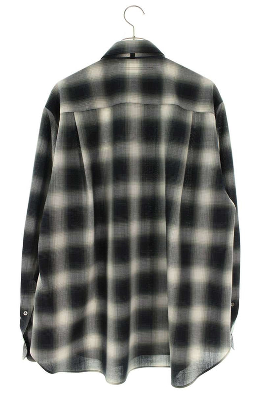 Tamme Polyester Wool Blend Necktie Check Long Sleeve Shirt Size S