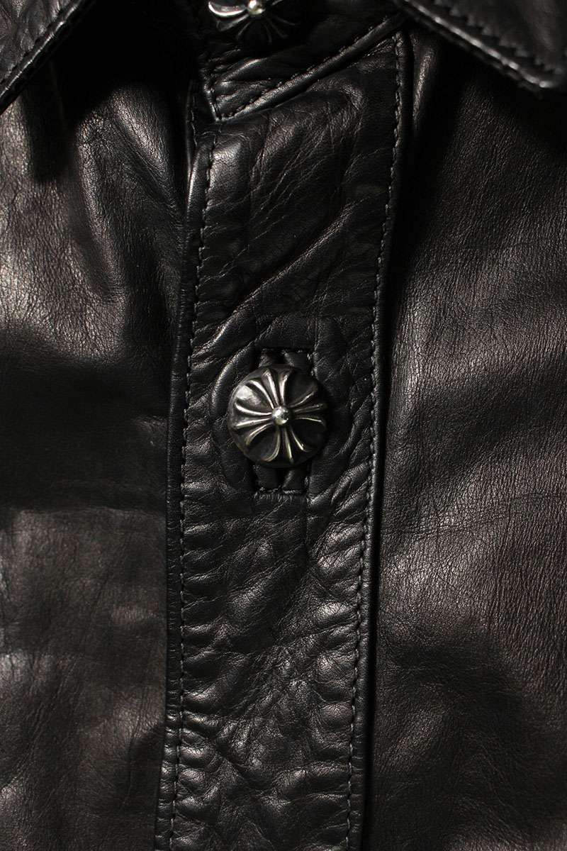 Chrome Hearts Cross Ball Button Fleur-de-lis Leather Size S
