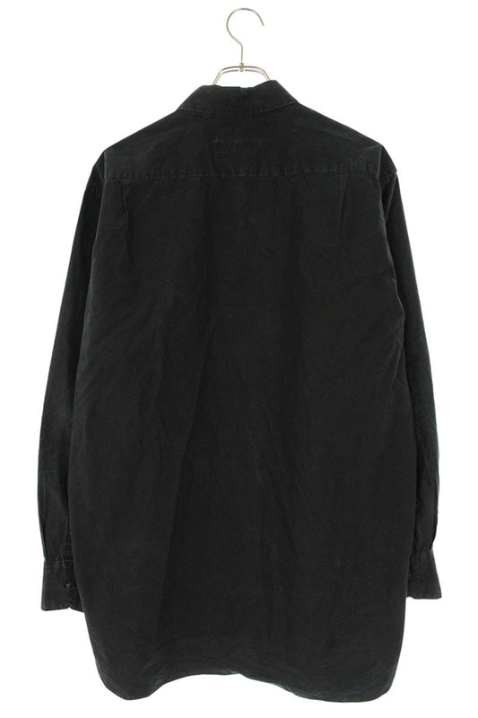 CASEY CASEY Black Paper Cotton Long Sleeve Shirt Size S