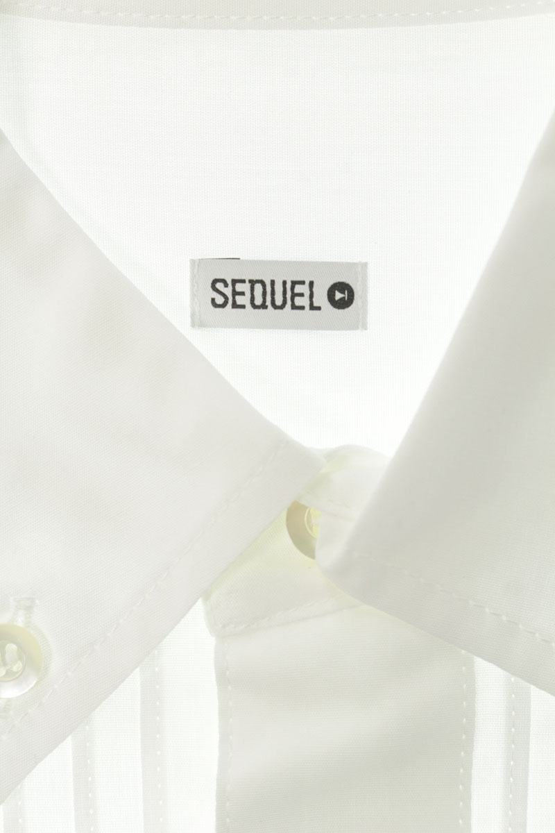 SEQUEL 25SS Pleated Long Sleeve Shirt White Size XL