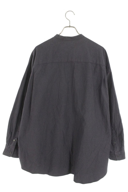 Graphpaper Band Collar Oxford Long Sleeve Shirt Navy Size XXL