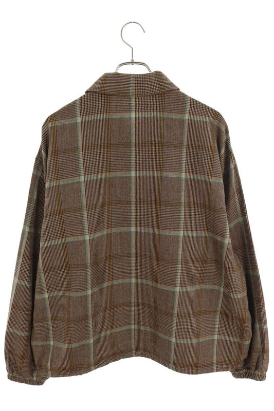 SOPHNET 25AW Wool Check Pullover Long Sleeve Shirt Brown Size S