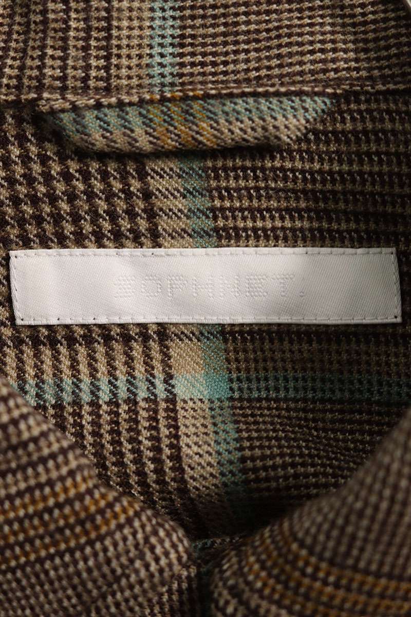 SOPHNET 25AW Wool Check Pullover Long Sleeve Shirt Brown Size S