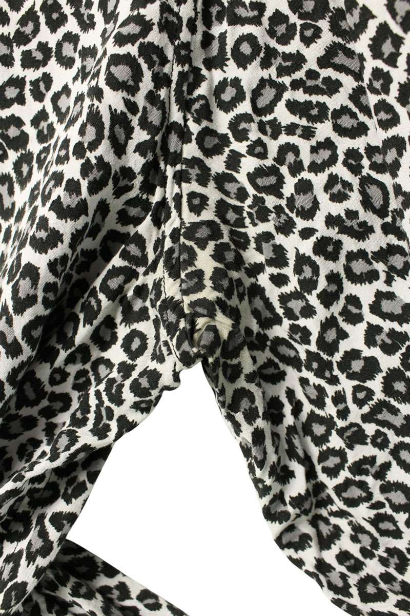 CELINE All-Over Leopard Print Rayon Long Sleeve Shirt Multi Size XXL