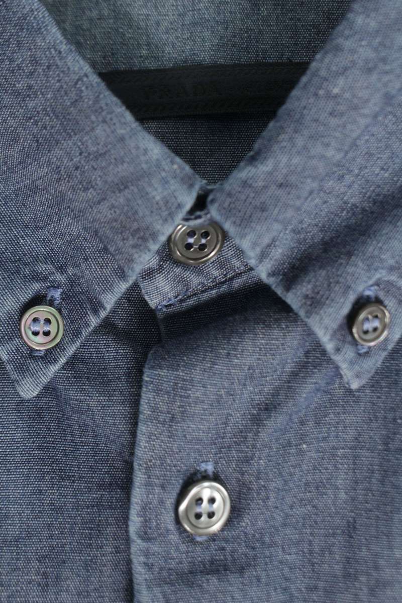 Prada Blue Cotton Button-down Shirt Size XXL
