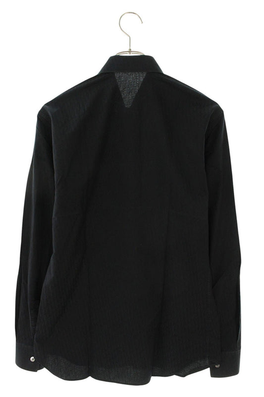 DIOR Oblique Cotton Jacquard Long Sleeve Shirt Black Size XXL