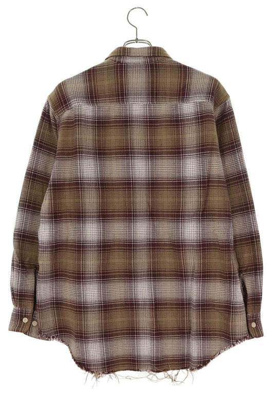 The Letters Cut-Off Check Cotton Long Sleeve Shirt Multi Size L