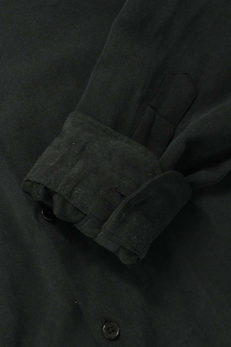 A.PRESSE Cotton Silk Pique Loop Collar Shirt Black Size L