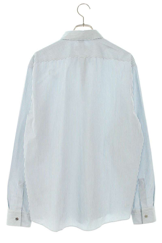 HERMES Chaine d'Ancre Stripe Cotton Long Sleeve Shirt Multi Size S