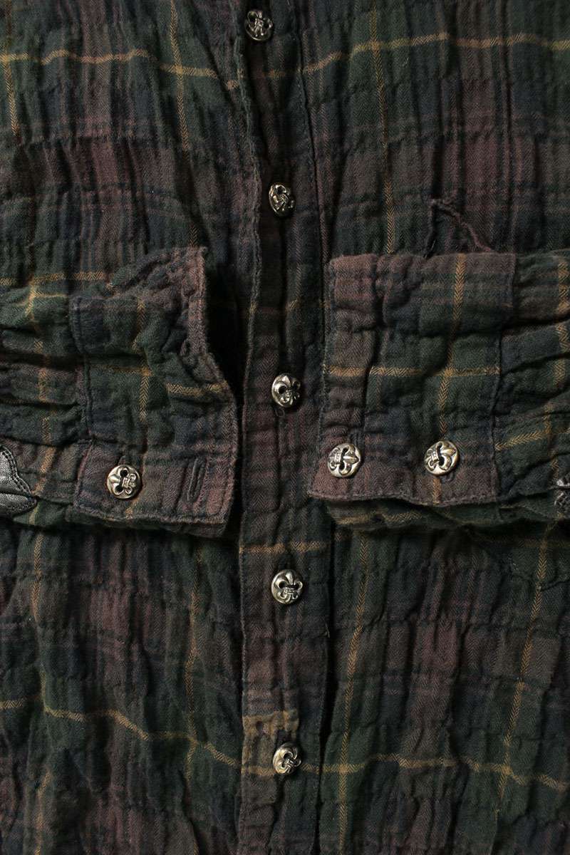 Chrome Hearts BS Flare Button Gauze Shirt Black Size M