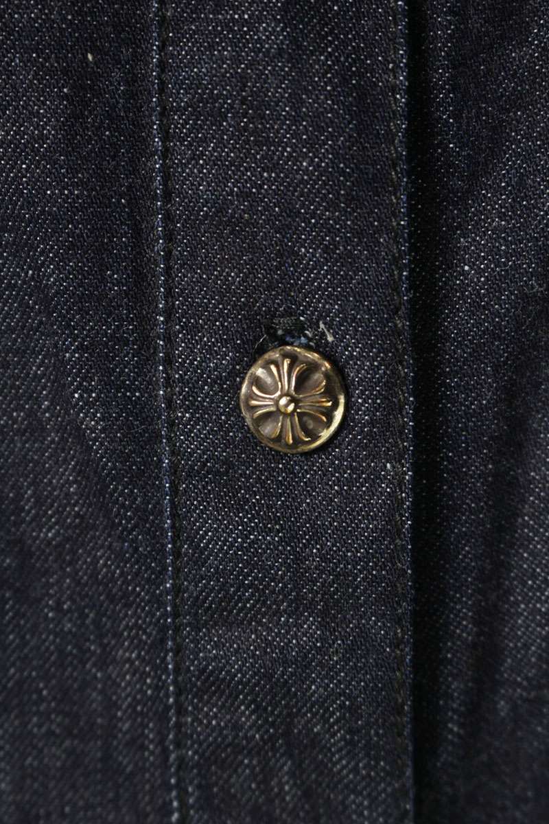 Chrome Hearts MAHAL KITA Crossball Button Long Sleeve Shirt Size L