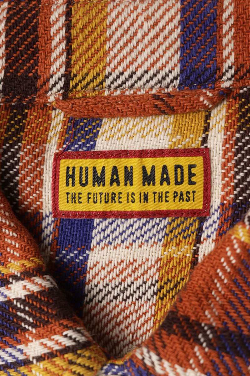 HUMAN MADE Orange Check Shirt Size M