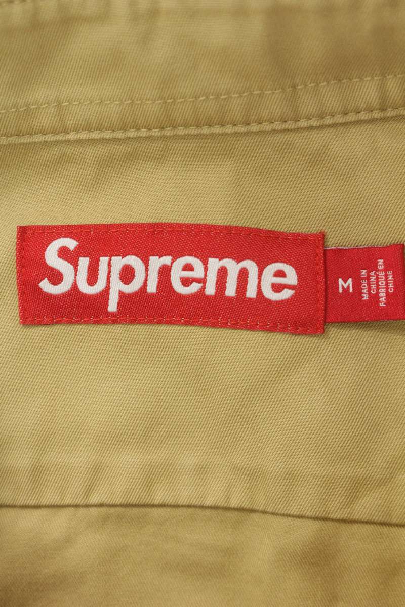 SUPREME 23AW Small Box Logo Long Sleeve Shirt Beige Size M