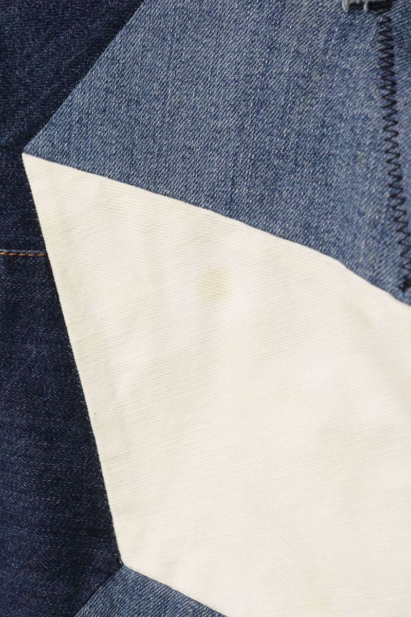 DOLCE & GABBANA Patchwork Denim Long Sleeve Shirt Indigo Size XXL