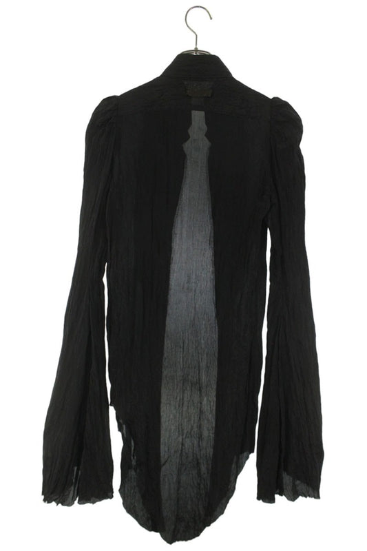 IF SIX WAS NINE Puff Sleeve Tuxedo Long Sleeve Shirt Black Size S