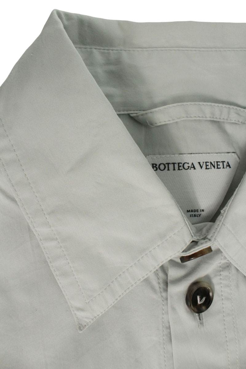BOTTEGA VENETA Cotton Silk Oversized Long Sleeve Shirt Gray Size M