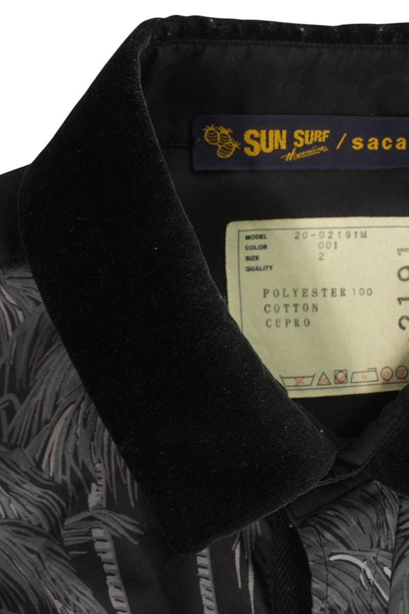 Sacai x SUN SURF Black Drawcord Long Sleeve Shirt Size M