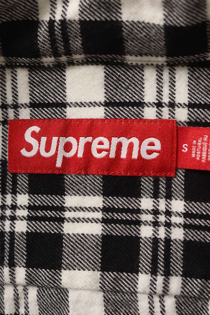 SUPREME Plaid Flannel Logo Embroidered Shirt Size S