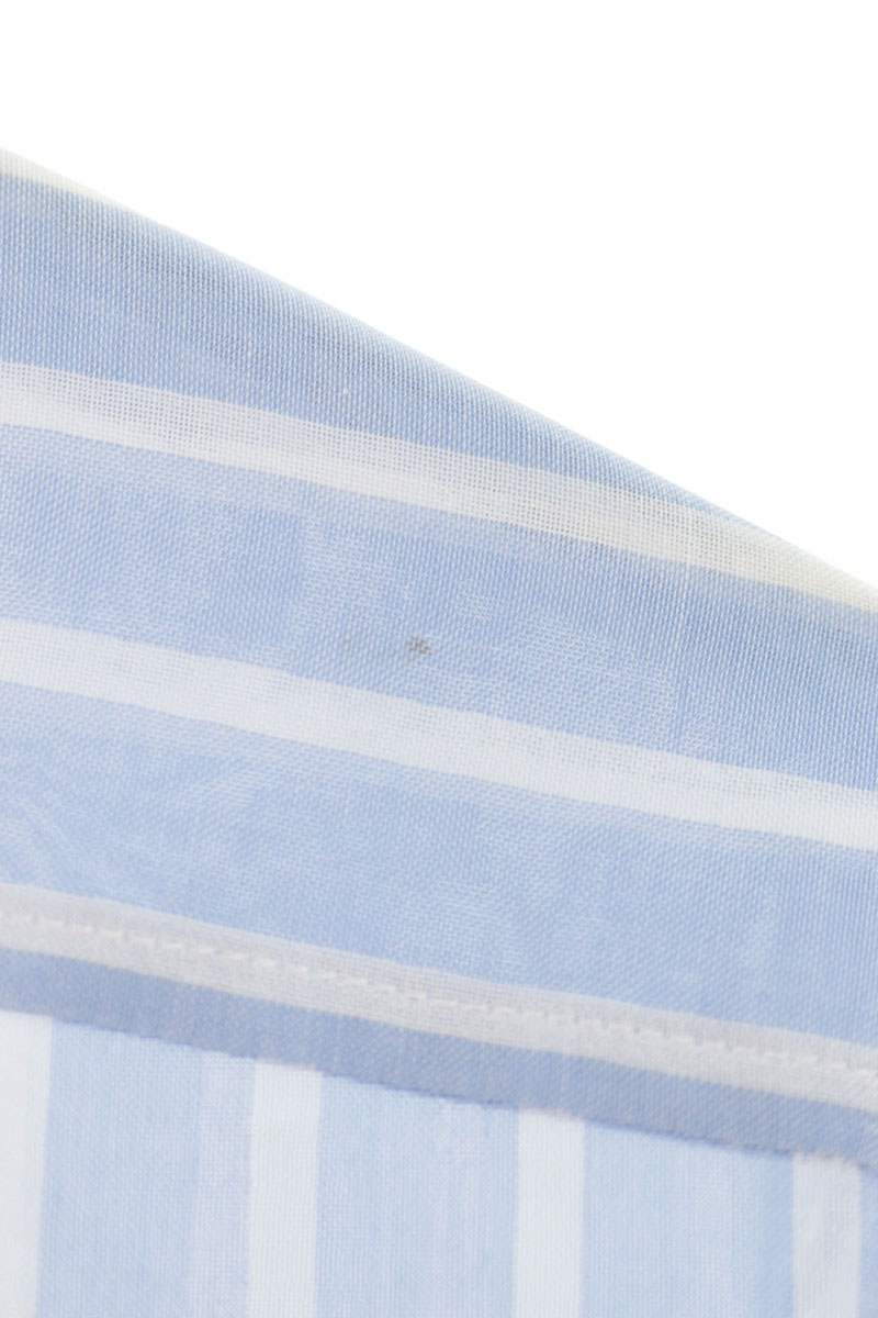 CELINE Blue Stripe Sheer Cotton Long Sleeve Shirt Size XXL