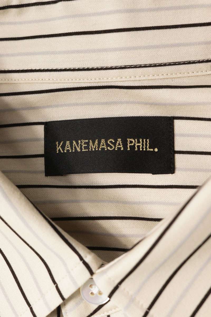 KANEMASA PHIL Stripe Cotton Blend Long Sleeve Shirt Size M