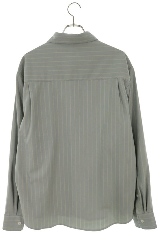 KITH Wool Blend Stripe Long Sleeve Shirt Light Green Size L