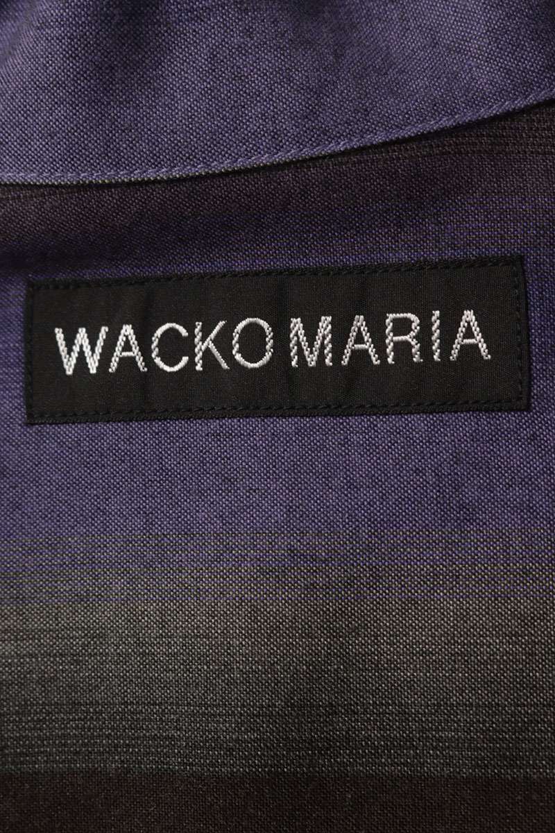 WACKO MARIA Ombre Stripe OC Rayon Shirt Purple Size XL