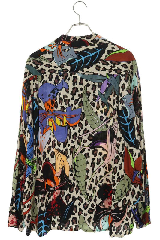 WACKO MARIA Floral Print Rayon Long Sleeve Shirt Multi Size L