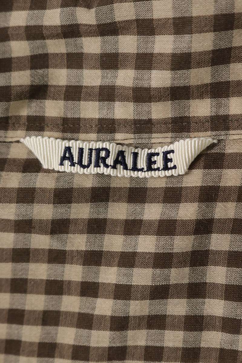 AURALEE 25SS Cotton Check Pullover Shirt Brown Size XXL