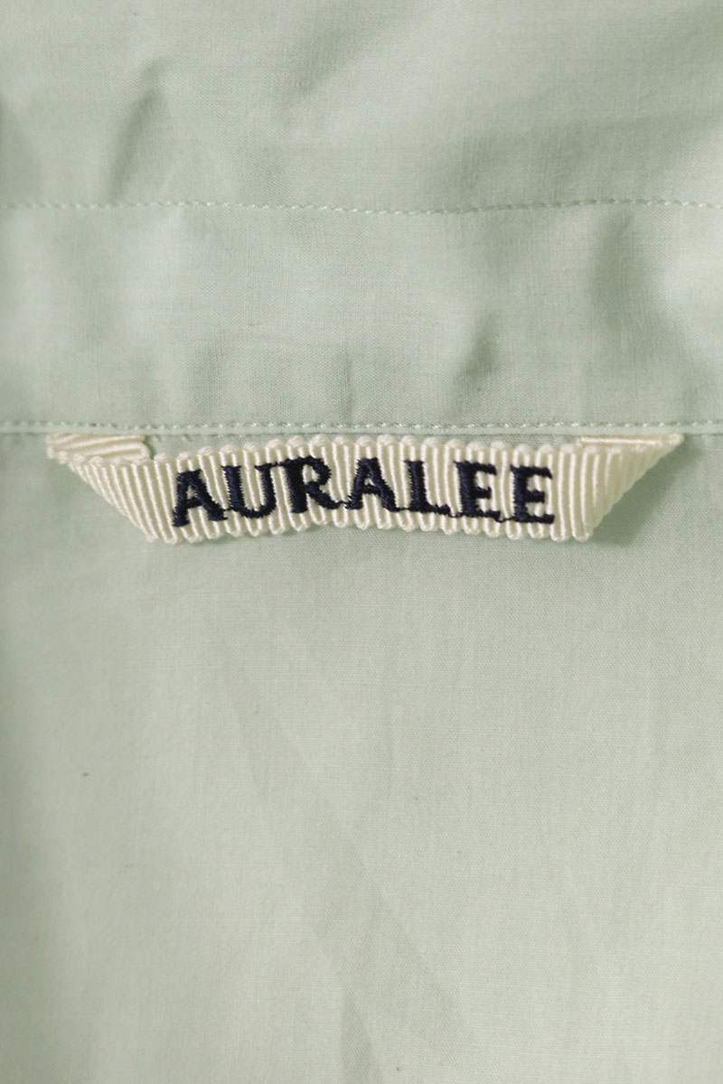 AURALEE 26SS Cotton Long Sleeve Shirt Light Green Size XXL