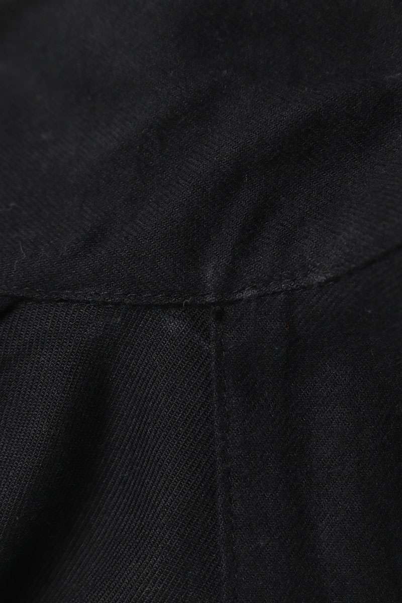 SEQUEL Open Collar Cotton Long Sleeve Shirt Black Size L