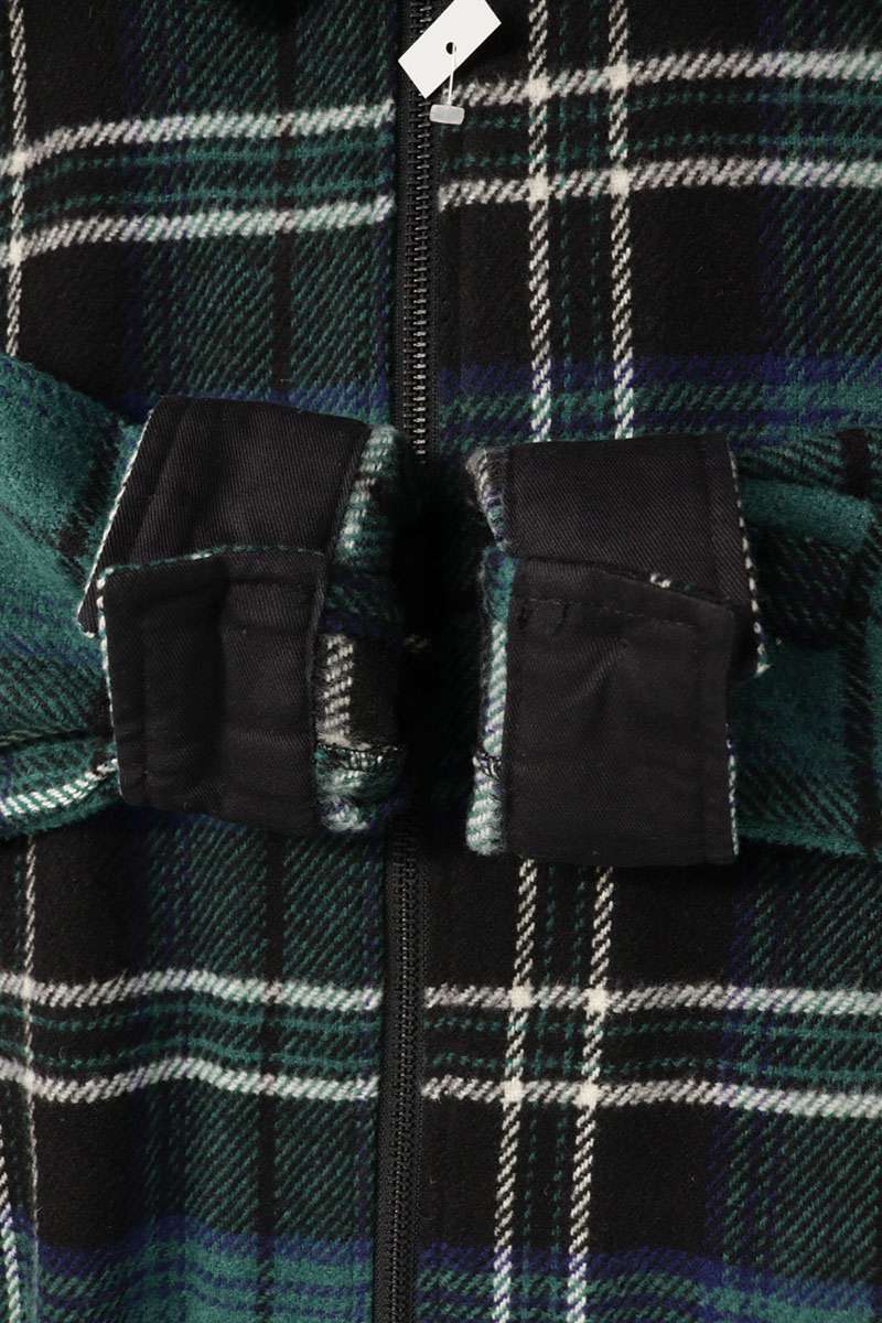 STUSSY HEAVY WOOLPLAID Long Sleeve SHIRT Green Size M