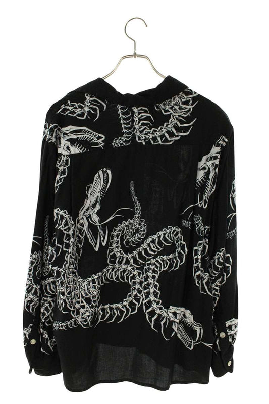 WACKO MARIA Hawaiian Lyocell Long Sleeve Shirt Black Size M