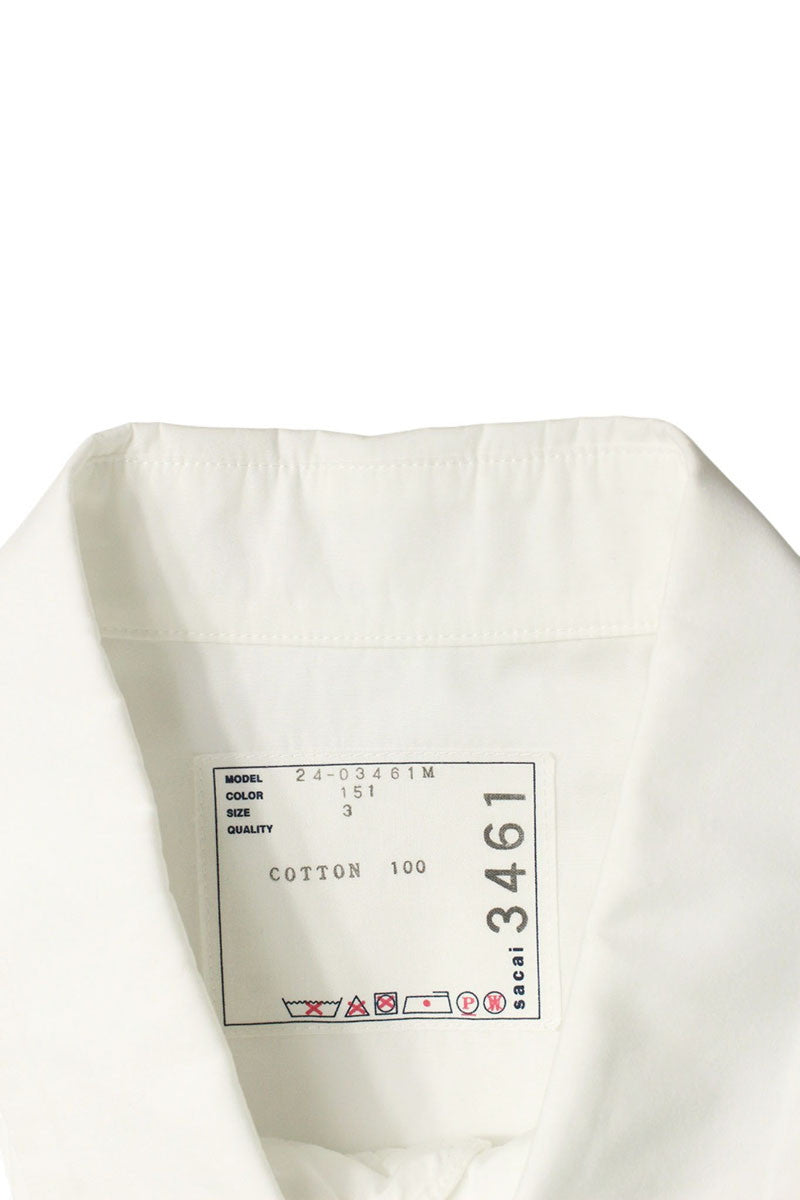 Sacai 24AW Docking Cotton Poplin Long Sleeve Shirt Size L