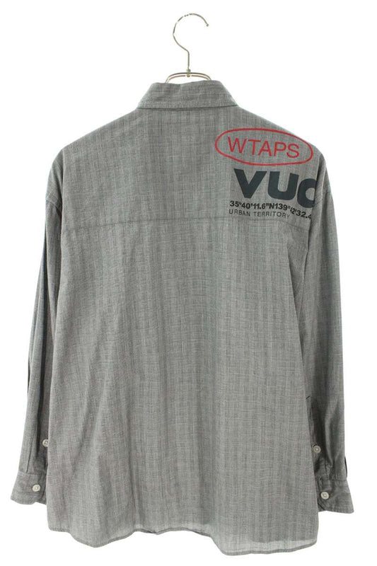 WTAPS 23AW Glen Check Button Down Long Sleeve Shirt Gray Size S