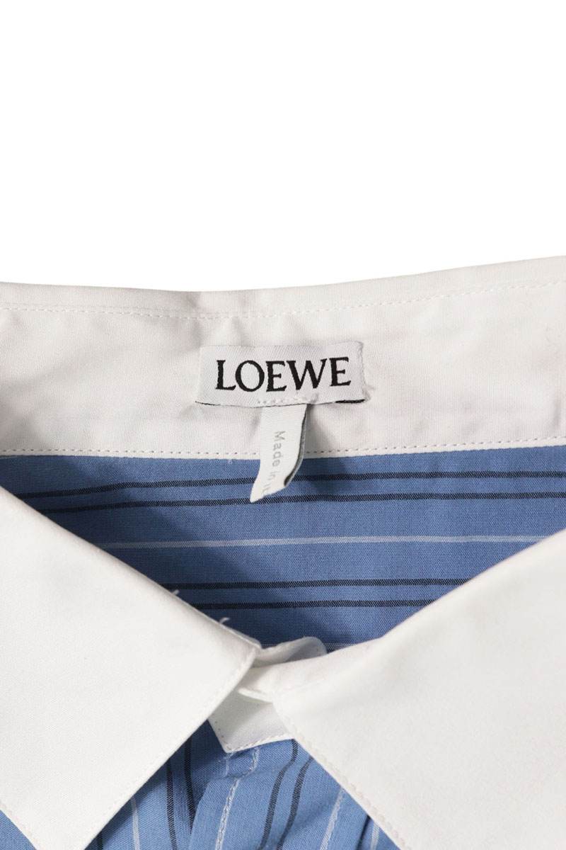 LOEWE Striped Anagram Long Sleeve Shirt Blue/White Size XS