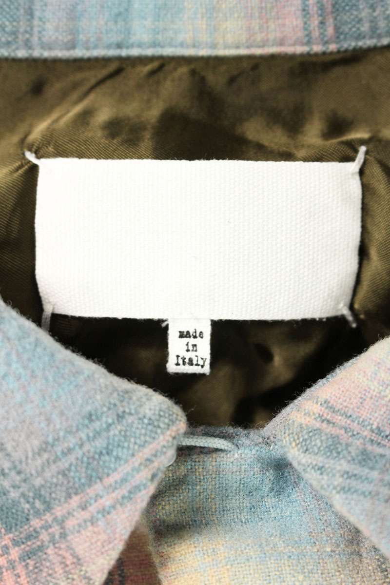Maison Margiela Oversized Check Wool Long Sleeve Shirt Multi Size XS
