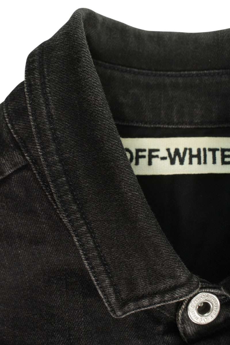OFF-WHITE Denim Back Logo Print Shirt Black/White Size S