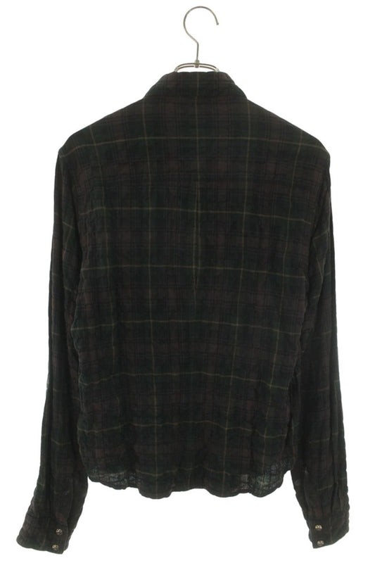 Chrome Hearts GAUZE SHIRT BS Fleur Check Long Sleeve Shirt Size SM