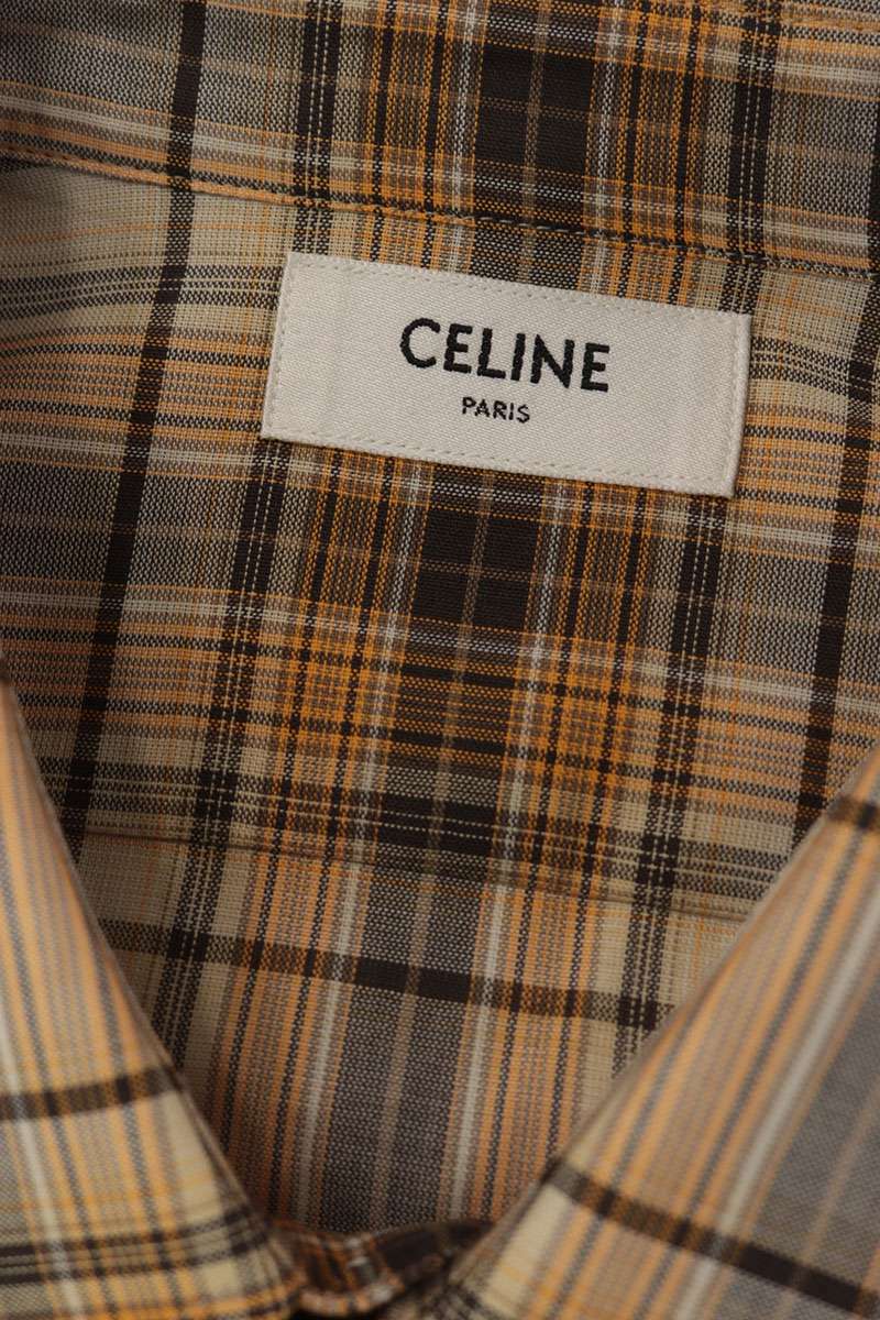 CELINE Triomphe Check Long Sleeve Shirt Multi Size XS