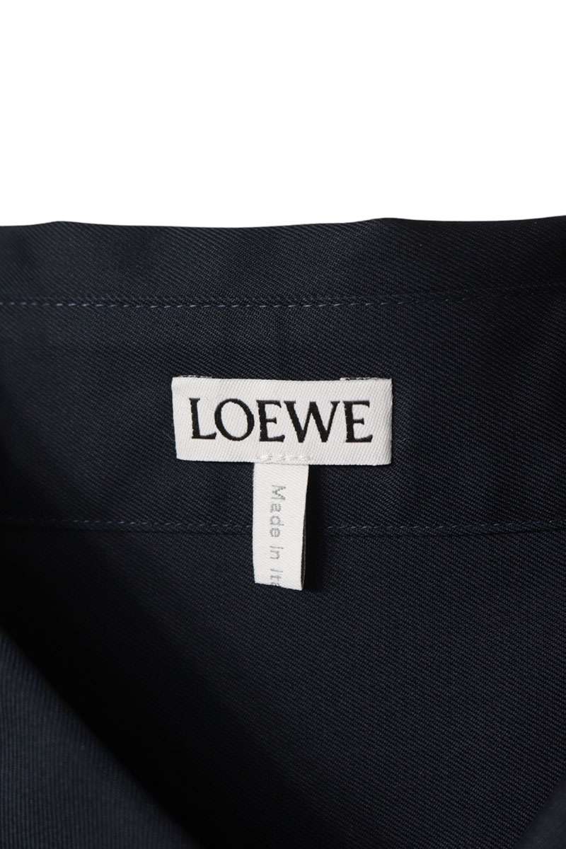 LOEWE 26SS Anagram Embroidered Long Sleeve Shirt Navy Size S