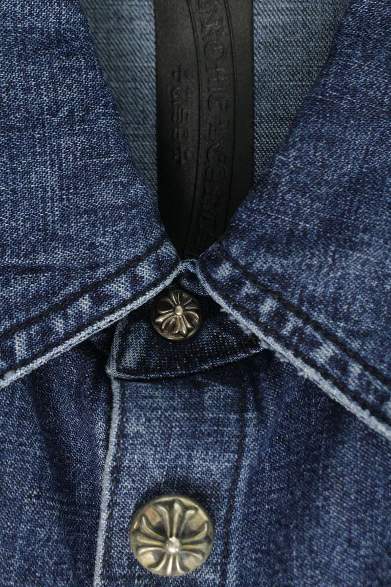 Chrome Hearts WORK DOG Lucky Patch Denim Shirt Size M