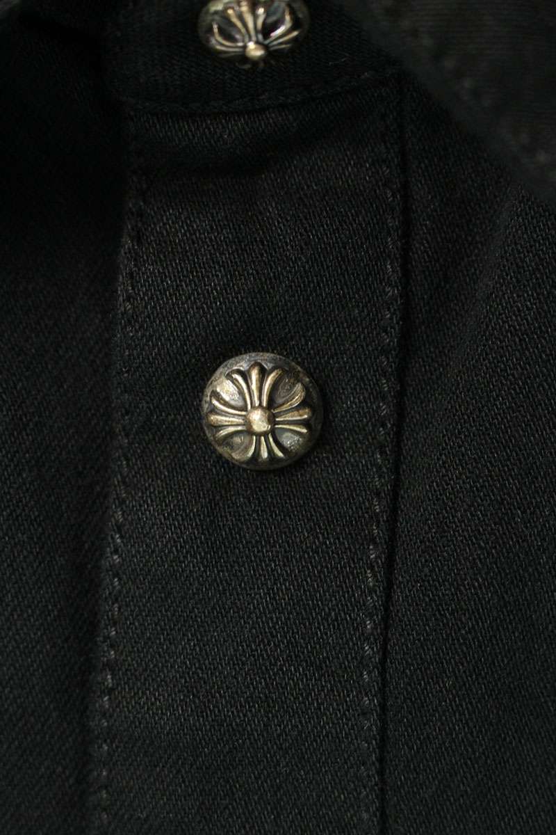 Chrome Hearts LAST BITE Cross-Ball Button Denim Shirt Size M